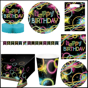 Glow Party Birthday Kit for 8 (51 Total Items)