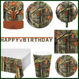 Hunting Camo Birthday Party Kit for 8 (44 Total Items)