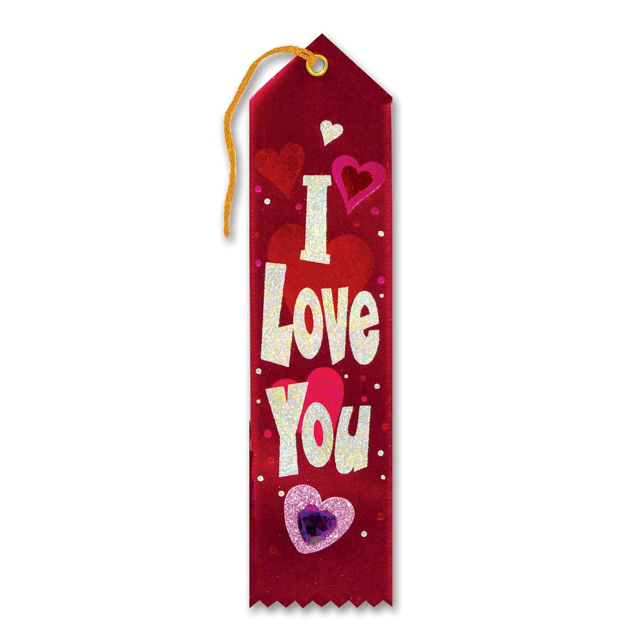 Valentine's Day I Love You Jeweled Ribbon - Bulk 6 Pack