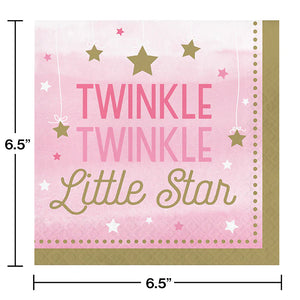 One Little Star Girl Birthday Party Kit for 8 (48 Total Items)