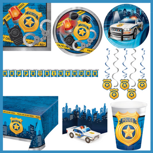 Police Birthday Kit for 8 (48 Total Items)