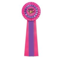 Cerise/Purple Birthday Party Girl Deluxe Rosette - Bulk 3 Pack