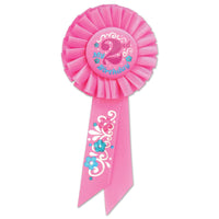 My 2nd Birthday Rosette - pink - Bulk 6 Pack
