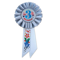 My 3rd Birthday Rosette - blue - Bulk 6 Pack