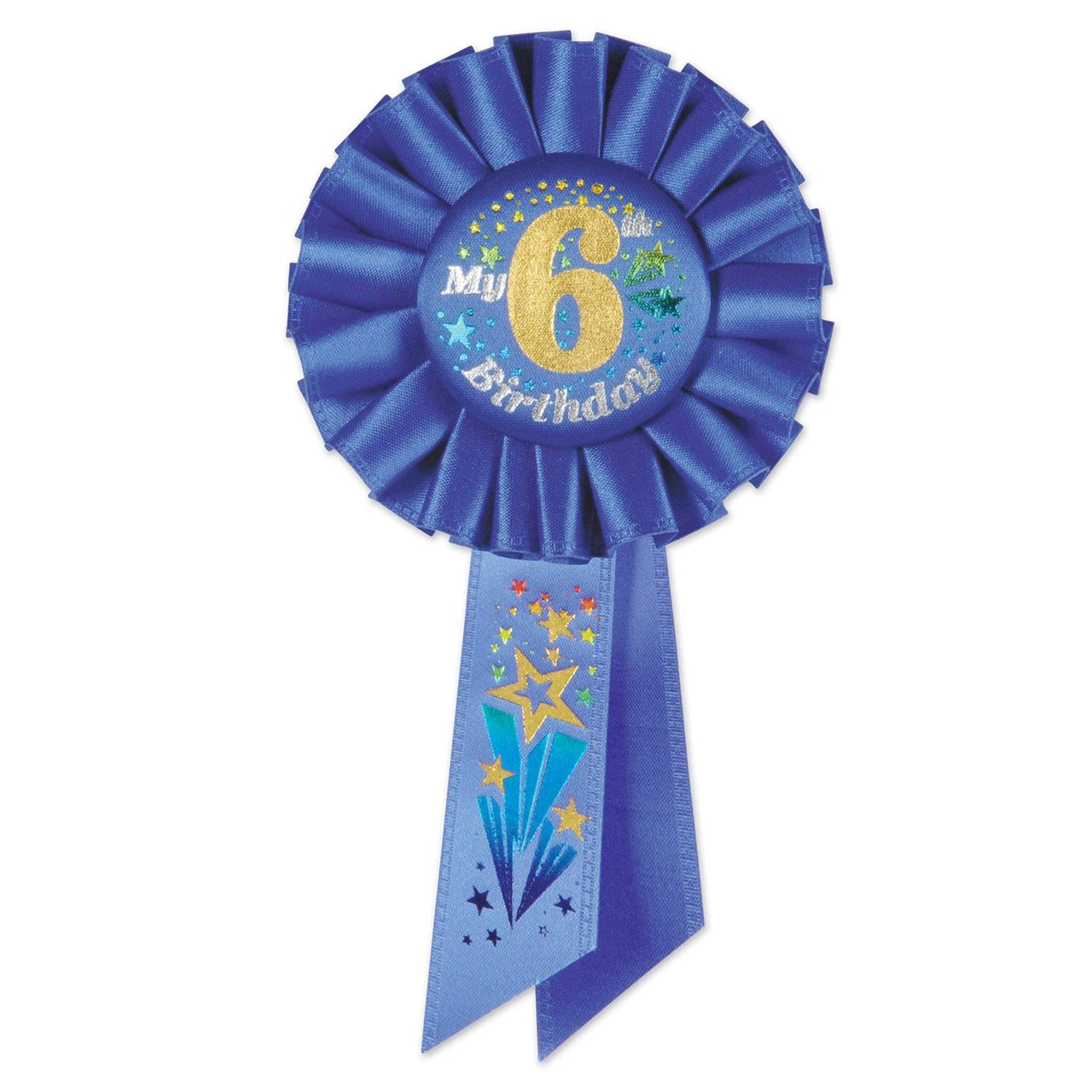 My 6th Birthday Rosette - blue - Bulk 6 Pack