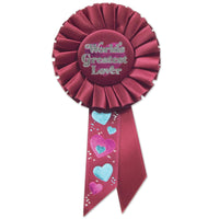 Valentine's Day World's Greatest Lover Rosette - Bulk 6 Pack