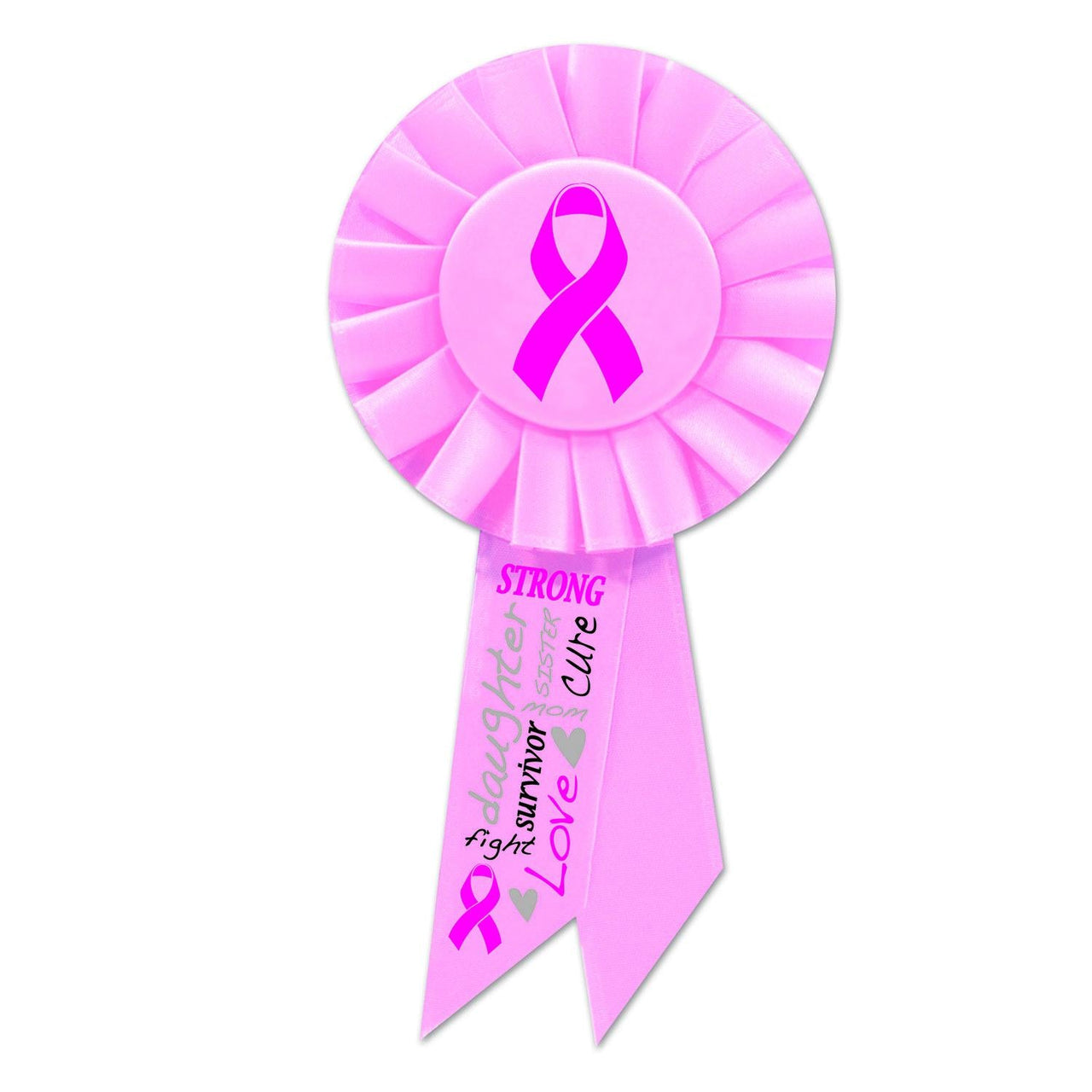 Pink Ribbon Rosette - Bulk 6 Pack