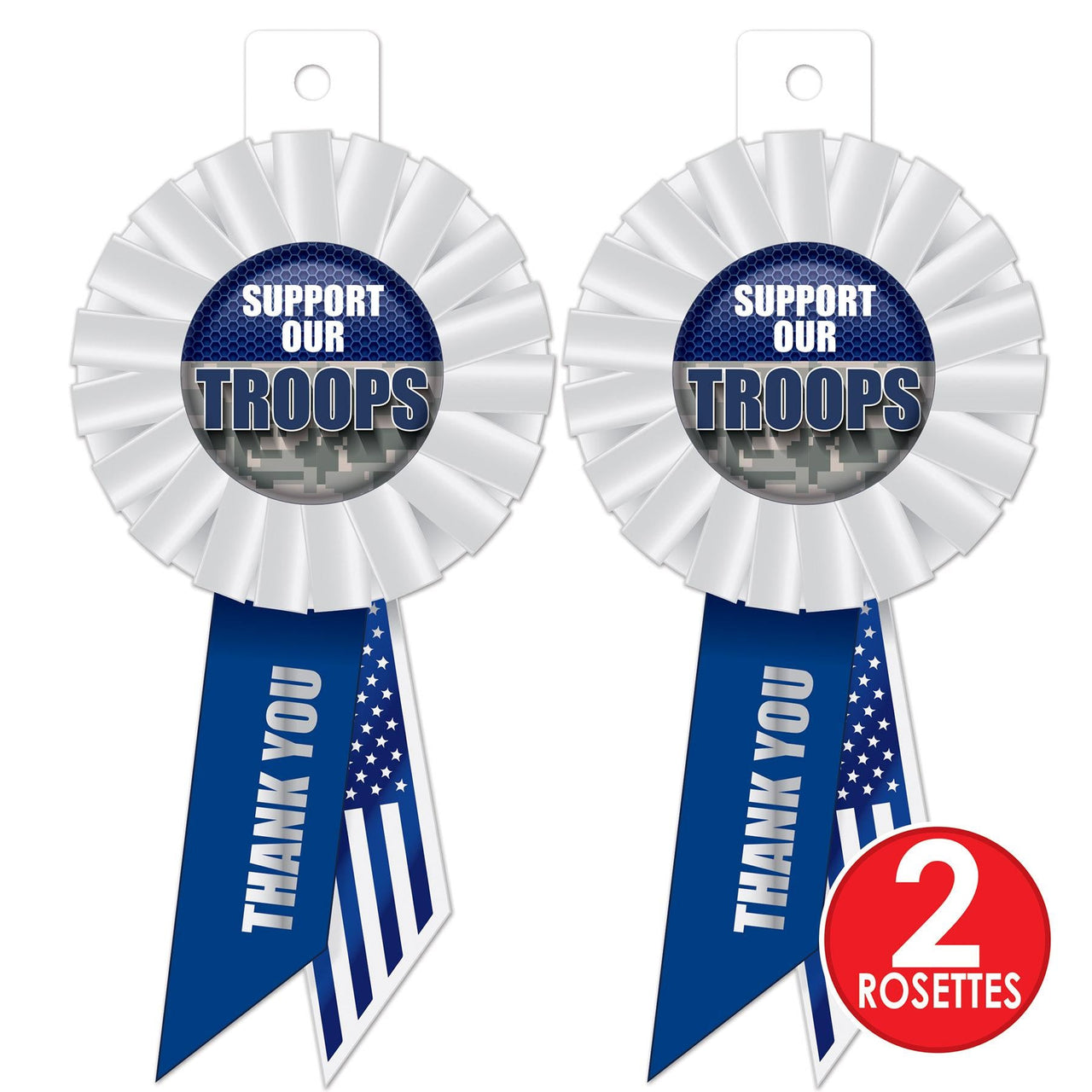 Beistle Support Our Troops Rosette (Case of 6)
