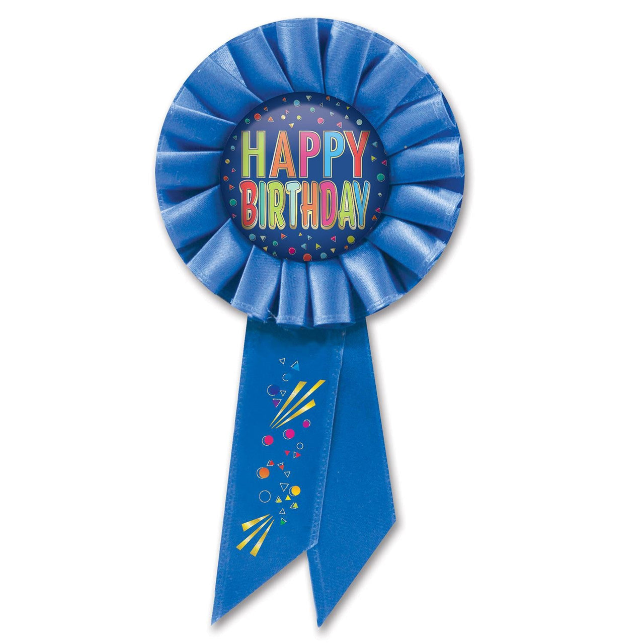 Happy Birthday Rosette- Blue - Bulk 6 Pack