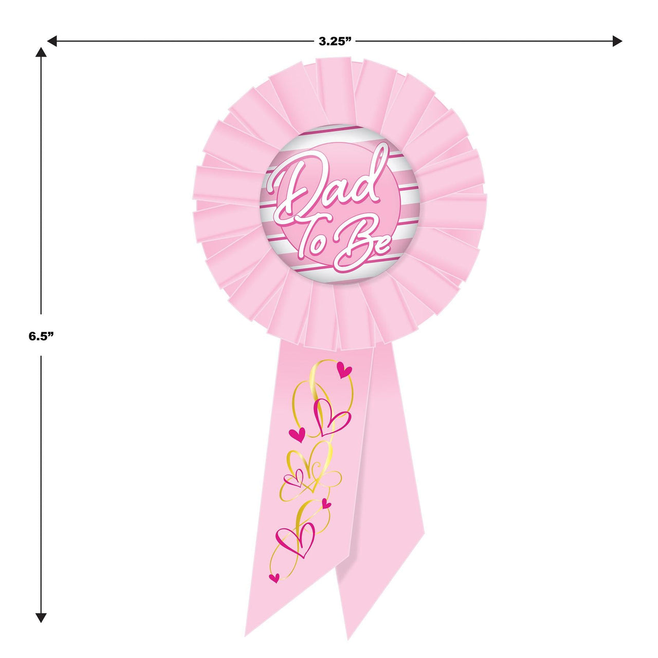 Beistle Dad To Be Rosette - pink (Case of 6)