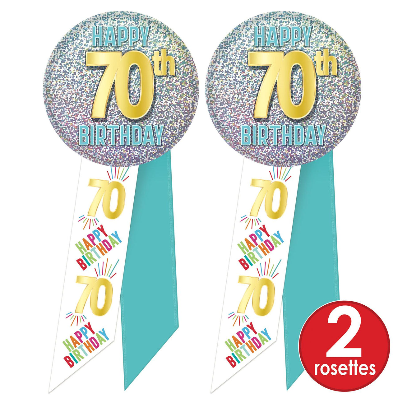 70th Birthday Rosette (Case of 6)