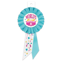 6 Pack Bulk World's Best Mom Rosette Mothers Day Award