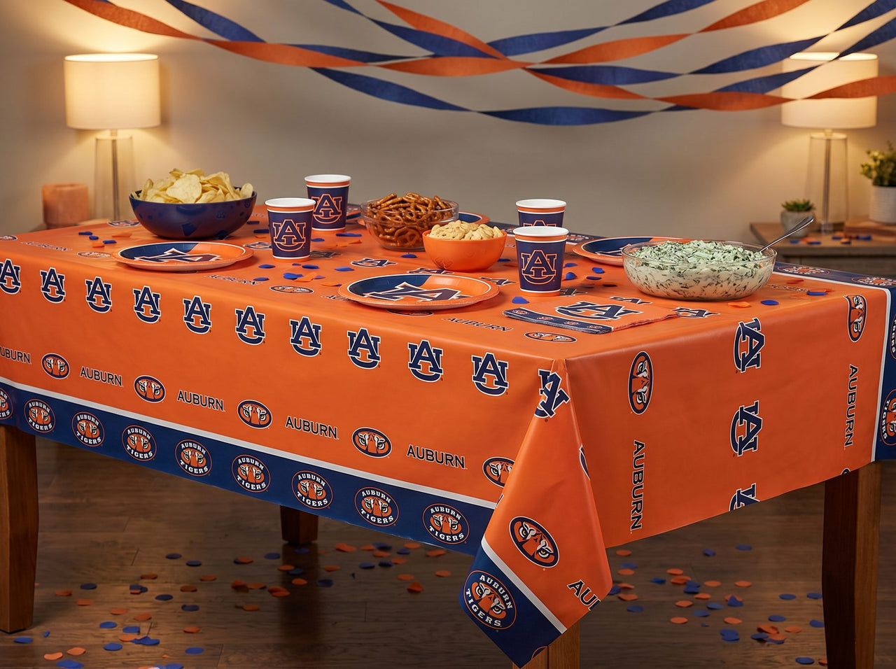 Auburn Tigers Plastic Table Cover, 54"x108"