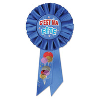 C'est Ma Fete Rosette- Blue - Bulk 6 Pack