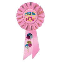 C'est Ma Fete Rosette- Pink - Bulk 6 Pack