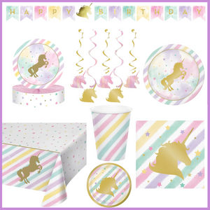 Sparkle Unicorn Birthday Kit for 8 (48 Total Items)