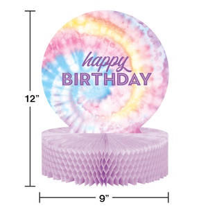 Tie Dye Party Happy Birthday Centerpiece