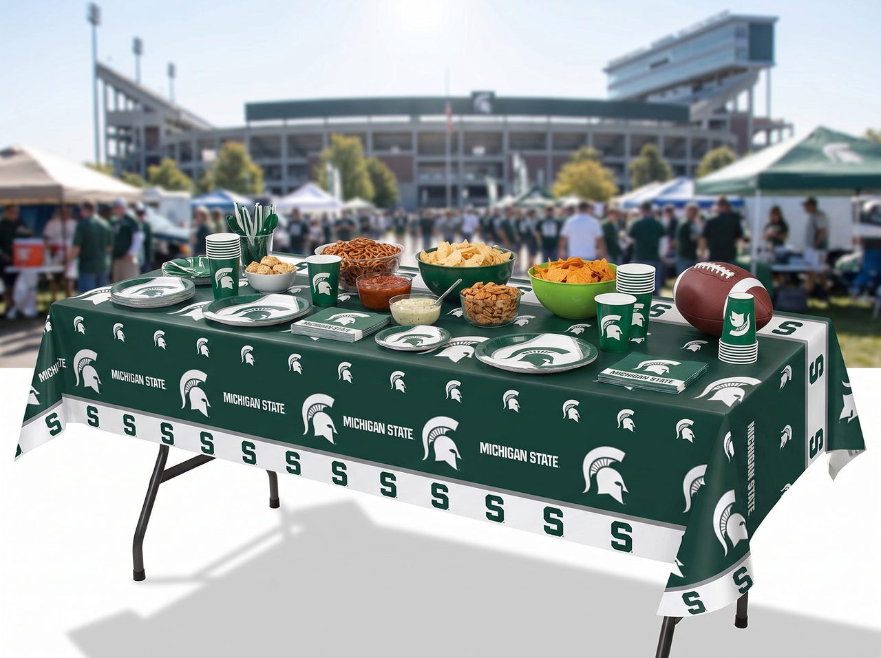 Michigan State Spartans Plastic Table Cover, 54"x108"