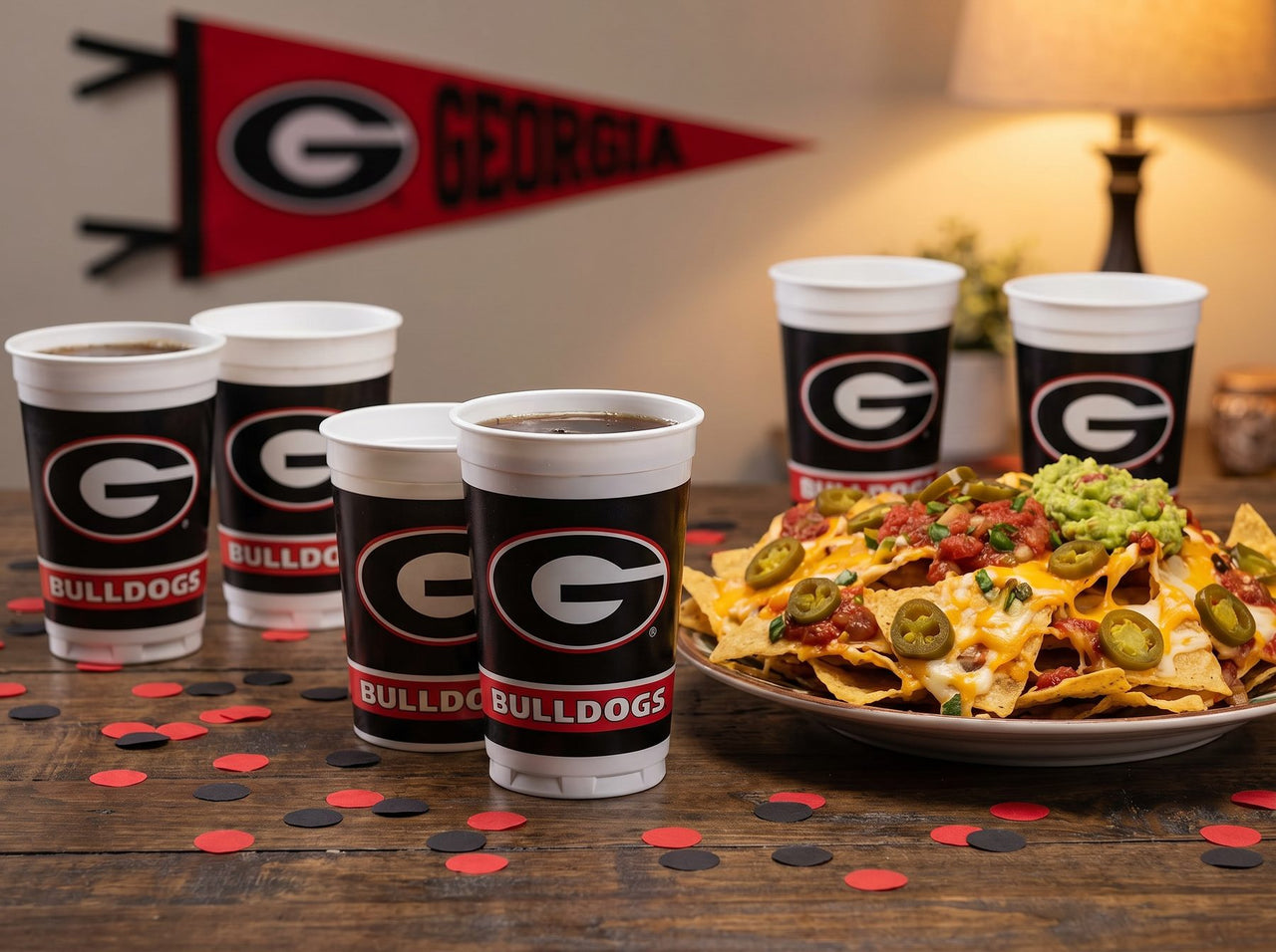 Georgia Bulldogs 20 Oz Plastic Cups (8/Pkg)