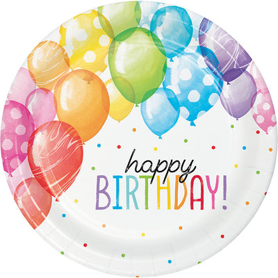 96 pc Bulk Balloon Bash Dinner Plates