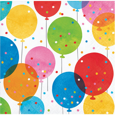 192 pc Bulk Birthday Confetti Balloons Beverage Napkins