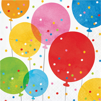 192 pc Bulk Birthday Confetti Balloons Luncheon Napkins