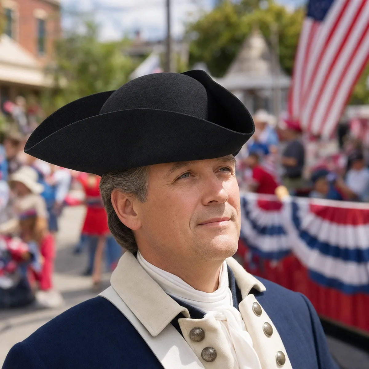 6 Pack Bulk Felt Tricorn Hat