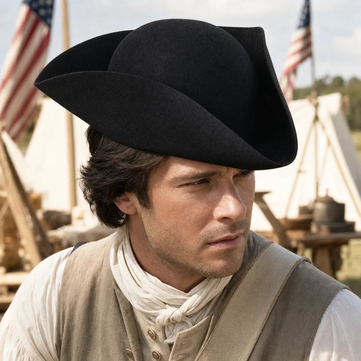 6 Pack Bulk Felt Tricorn Hat