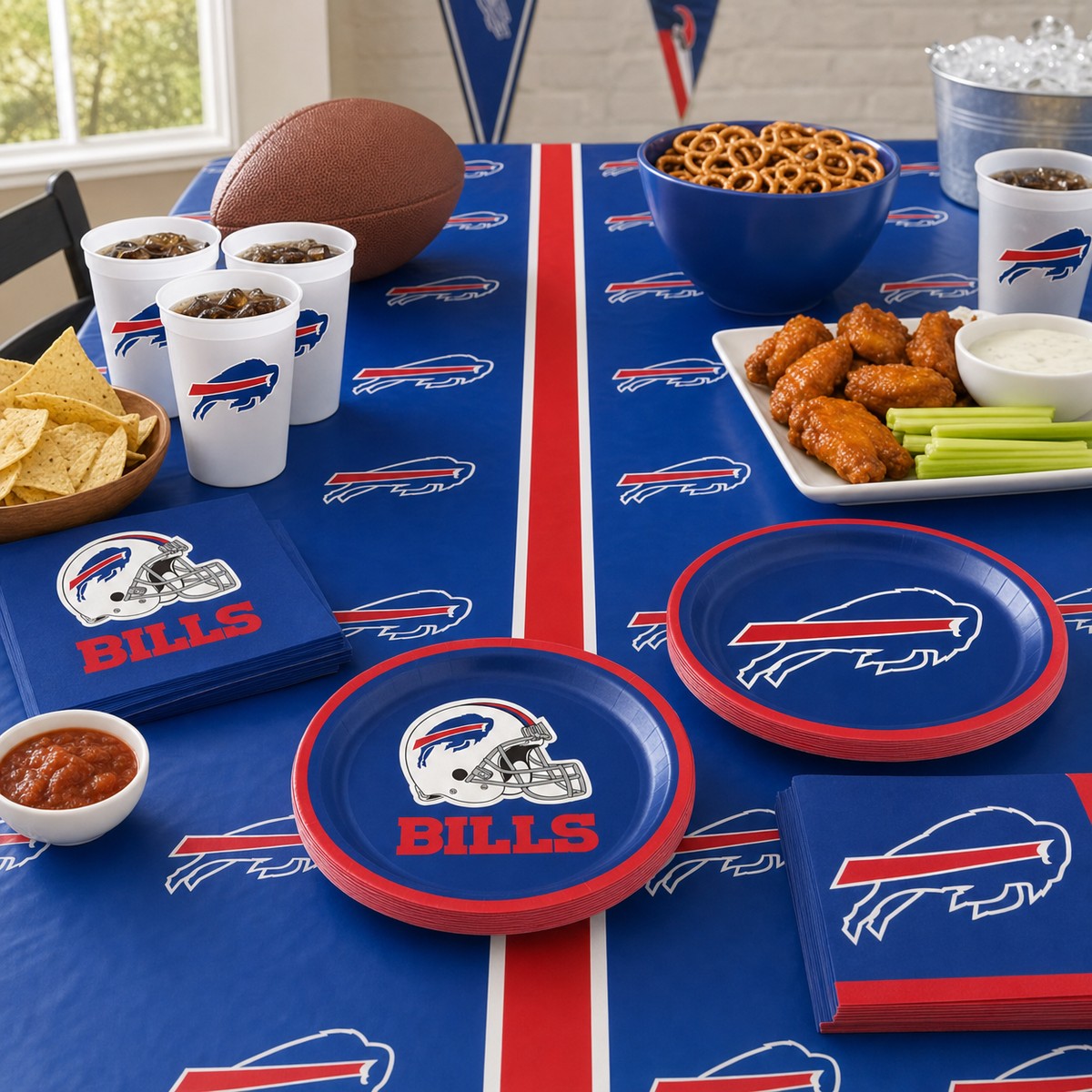 96/Case Bulk Buffalo Bills Dessert Plates