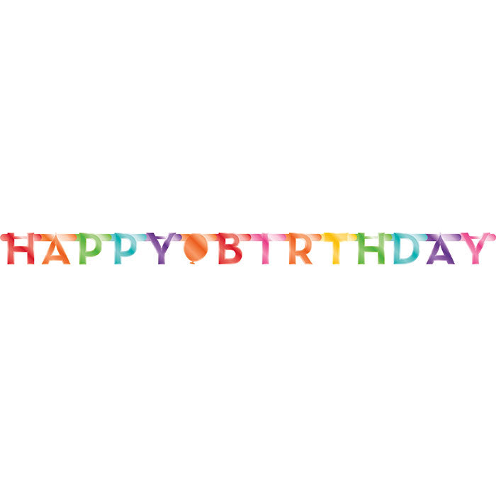 12 pc Bulk Colorful Happy Birthday Banners