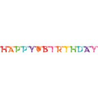 12 pc Bulk Colorful Happy Birthday Banners