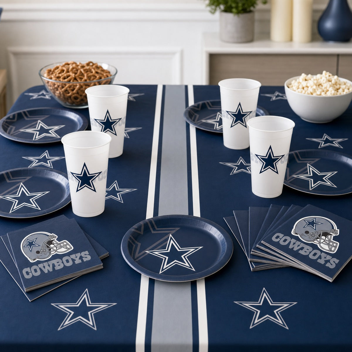 Dallas Cowboys Plastic Table Cover, 54" X 102"