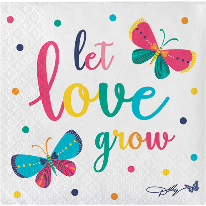 192 pc Bulk Dolly Parton Blossoming Beauty 2 Ply Beverage Napkins