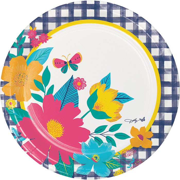 96 pc Bulk Dolly Parton Blossoming Beauty Paper 9.75" Banquet Plates