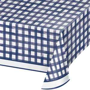 Dolly Parton Navy Gingham Paper Tablecloth (1/Pkg)