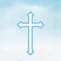 192 pc Bulk Faith Blue Luncheon Napkins