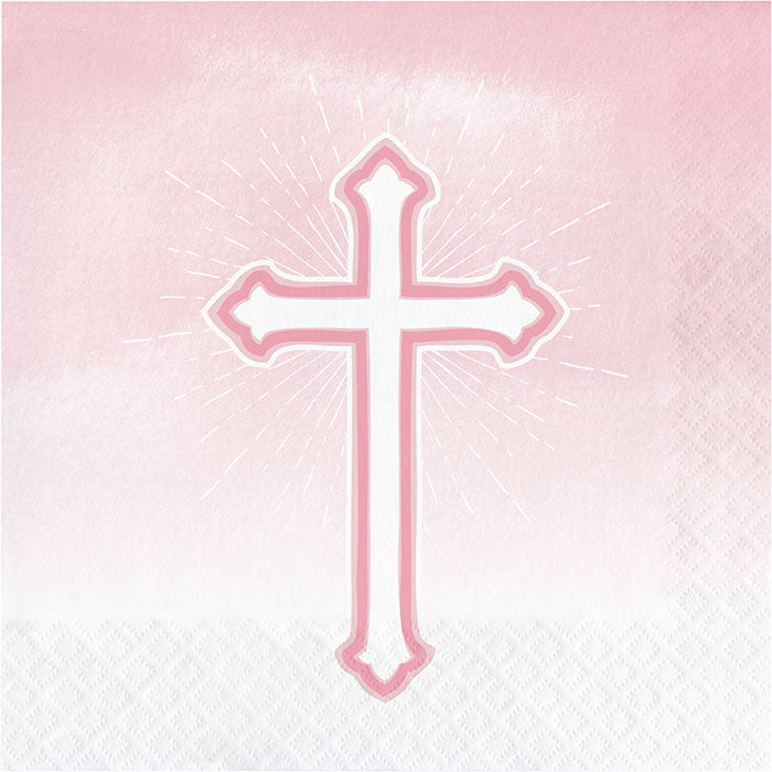 192 pc Bulk Faith Pink Luncheon Napkins