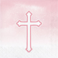 192 pc Bulk Faith Pink Luncheon Napkins