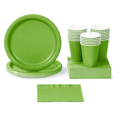 Solid Color Paper and Plastic Party Tableware