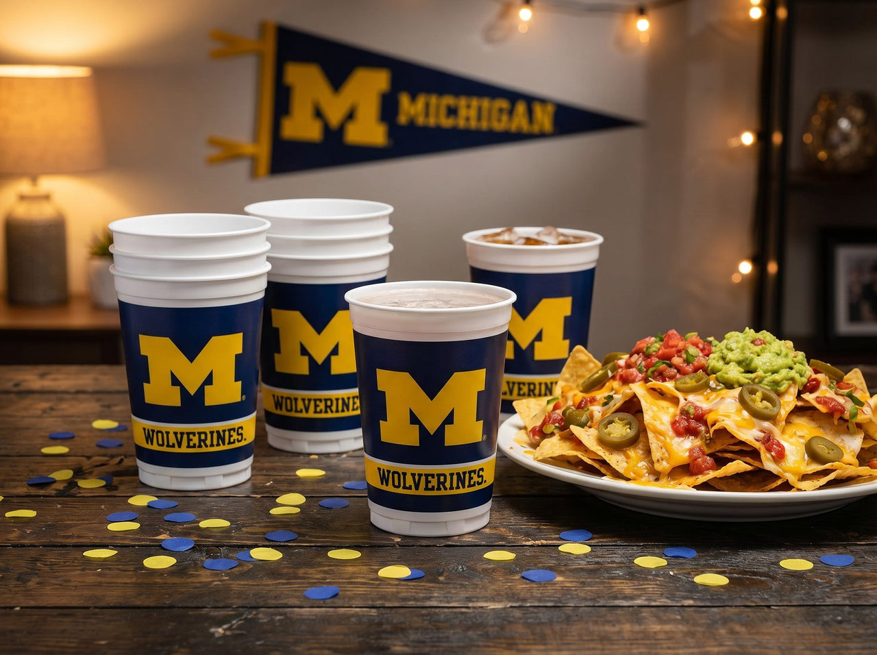 Michigan Wolverines 20 Oz Plastic Cups (8/Pkg)