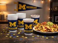 Michigan Wolverines 20 Oz Plastic Cups (8/Pkg)
