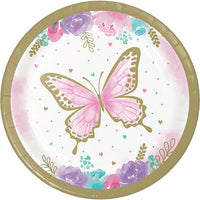 96 pc Bulk Shimmering Butterfly Dessert Plates