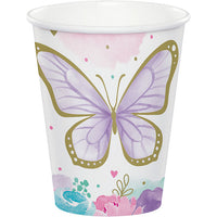96 pc Bulk Shimmering Butterfly Paper Cups