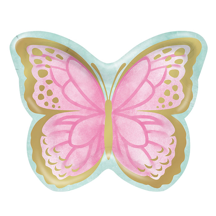 96 pc Bulk Shimmering Butterfly Shaped Dinner Plates