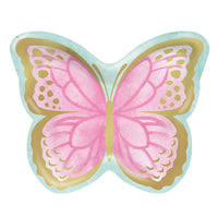 96 pc Bulk Shimmering Butterfly Shaped Dinner Plates