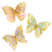 18 pc Bulk Shimmering Butterfly Wall Decor