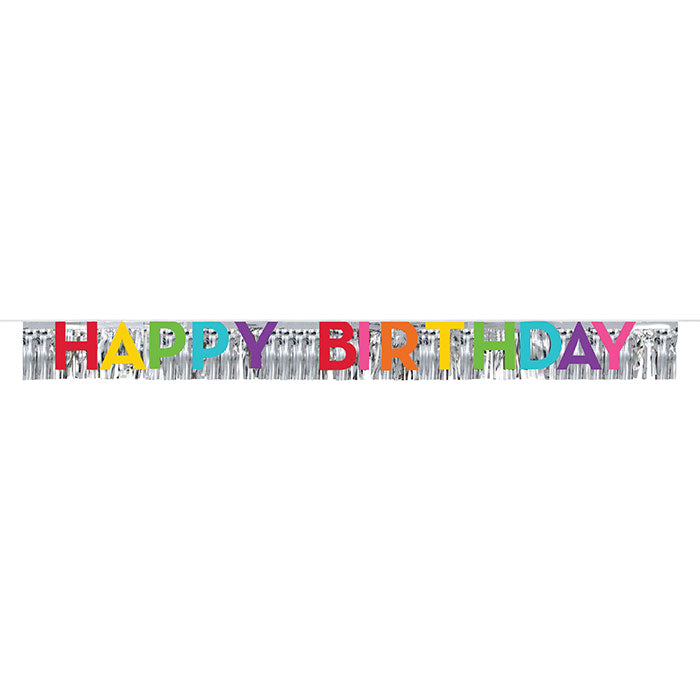 12 pc Bulk Happy Birthday Banners with Fringe
