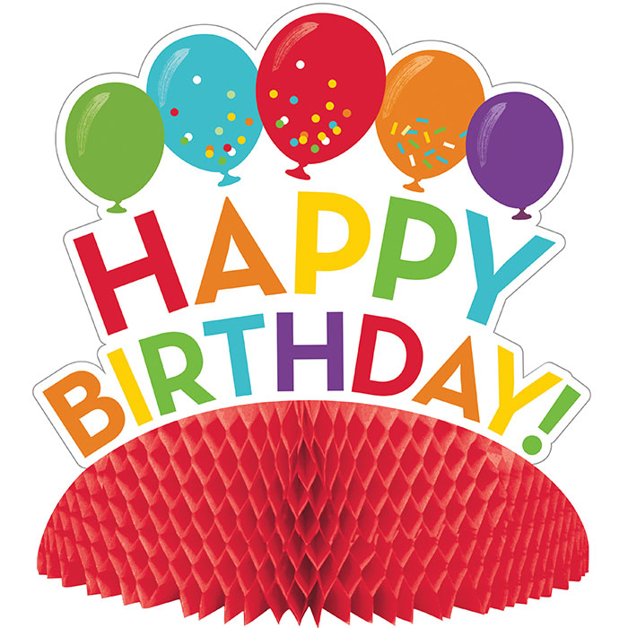 6 pc Bulk Happy Birthday Honeycomb Centerpieces