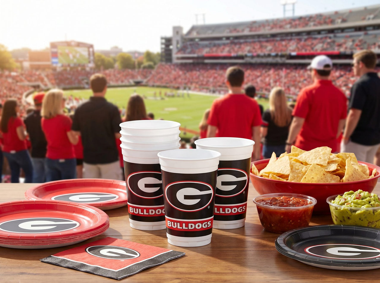 Georgia Bulldogs 20 Oz Plastic Cups (8/Pkg)