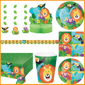 Jungle Safari Birthday Party Kit for 8 (47 Total Items)